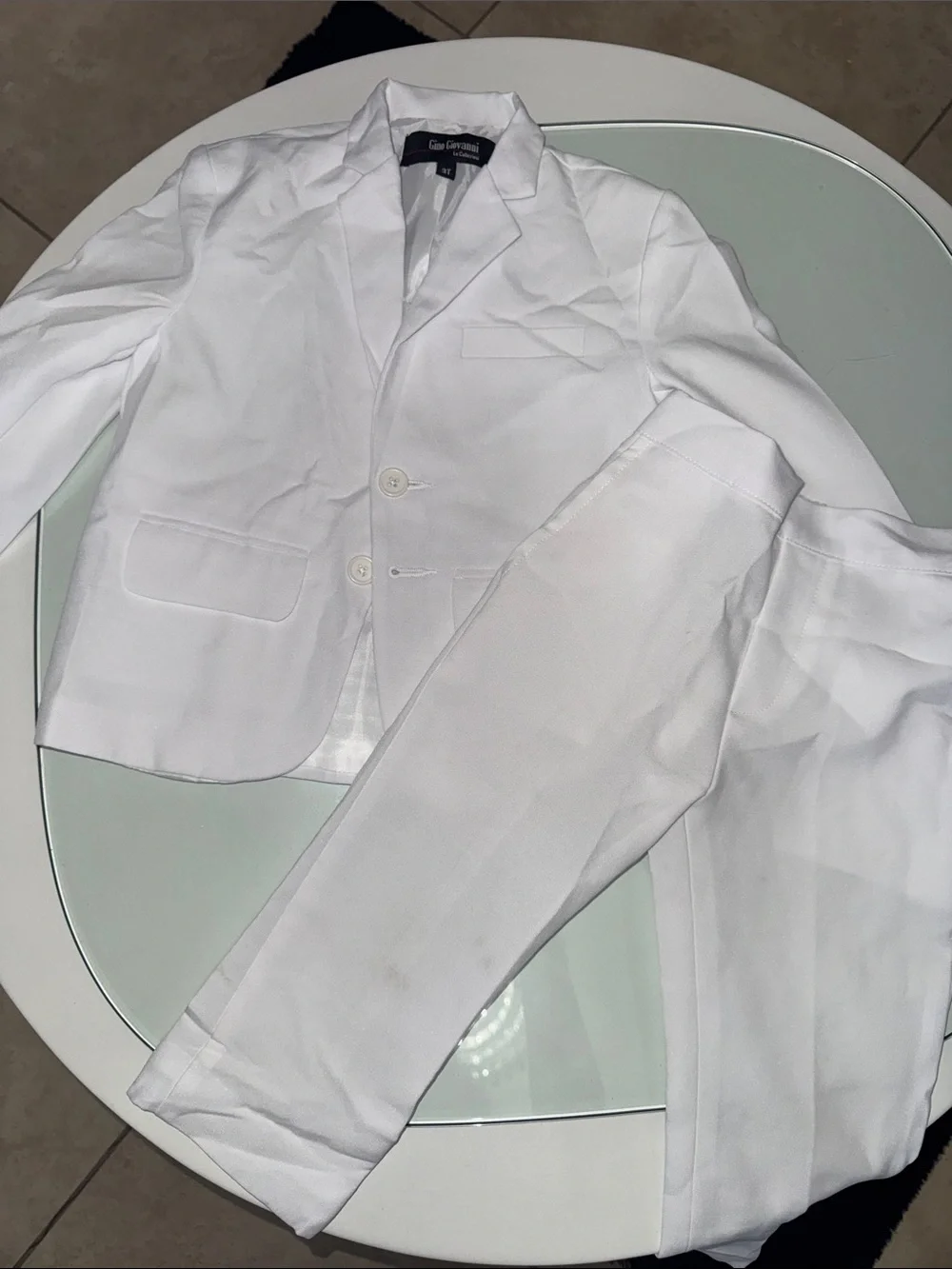White Two-Piece Blazer and Pants Set