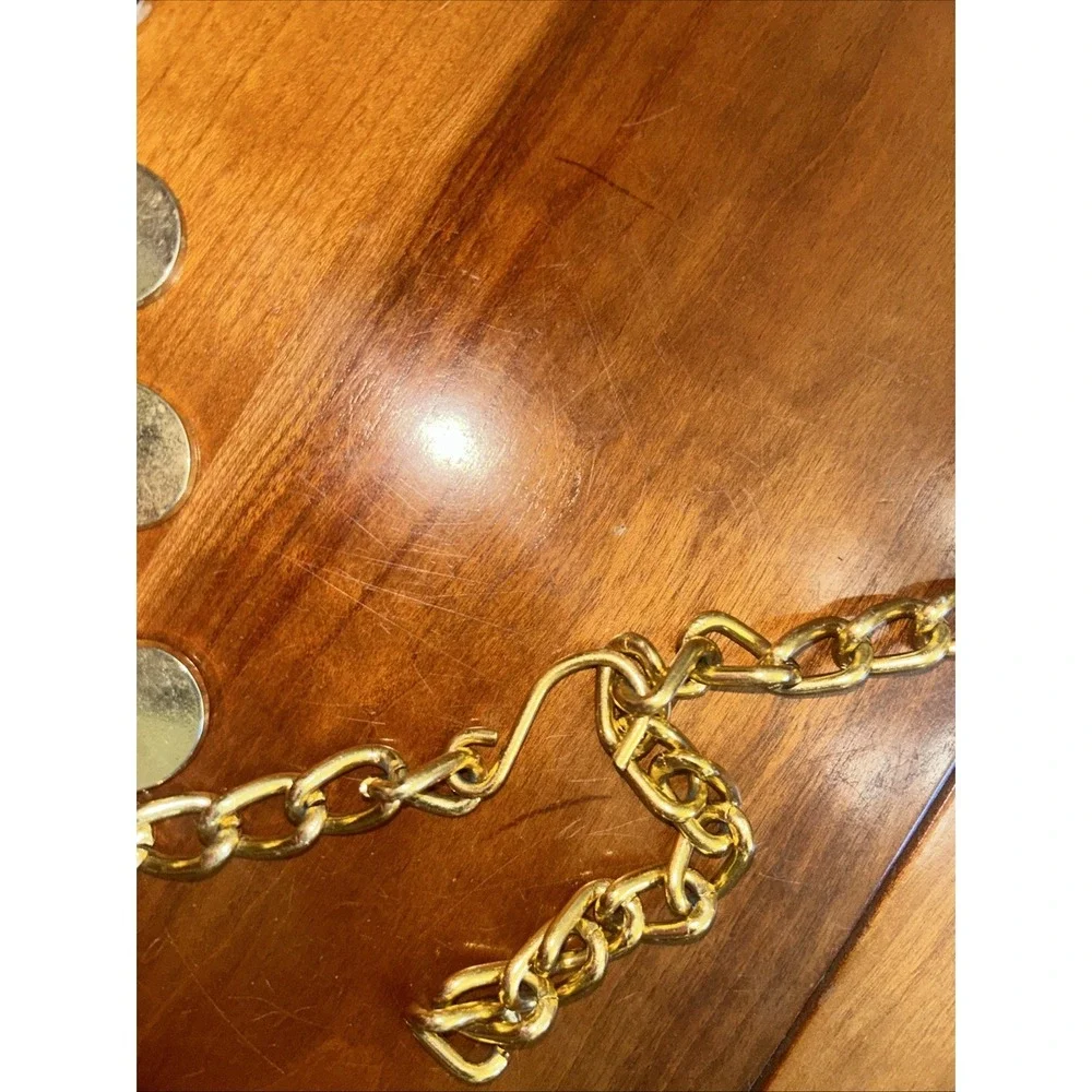Disney Mickey Mouse Gold Tone Coin Medallion Disc Chain Belt for Women