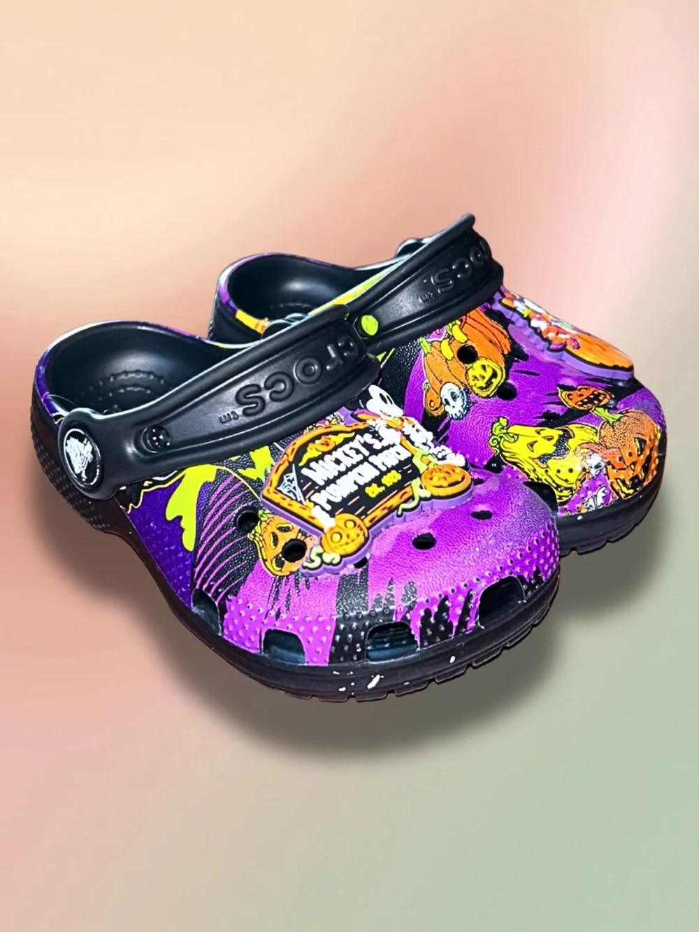 Disney Mickey’s Pumpkin Patch Halloween Crocs Clogs Kids C6