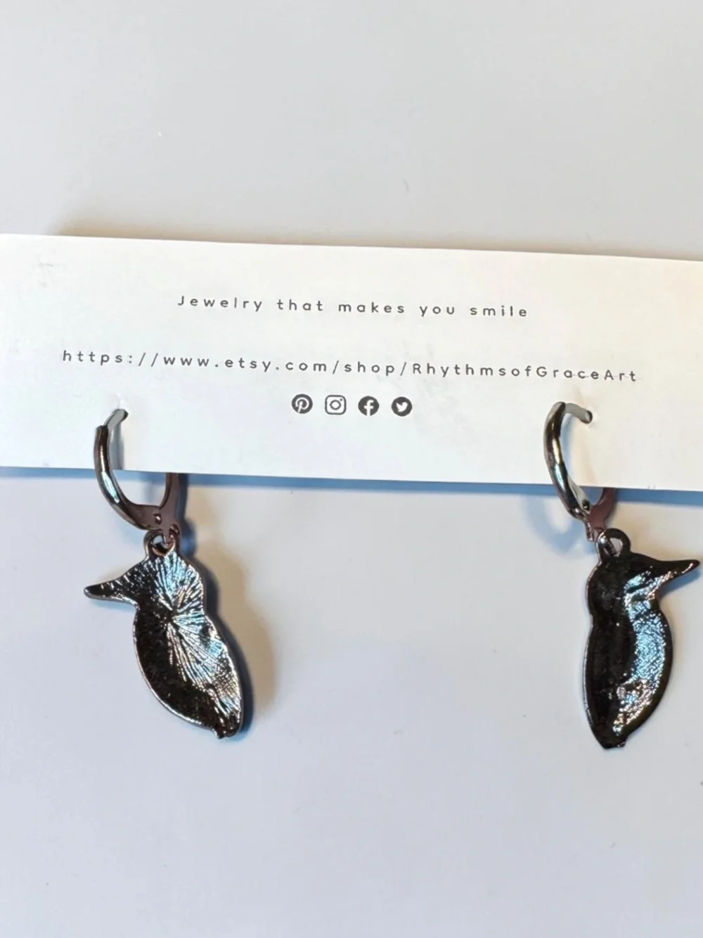 NWT Kingfisher Bird Enamel Hoop Earrings NWT