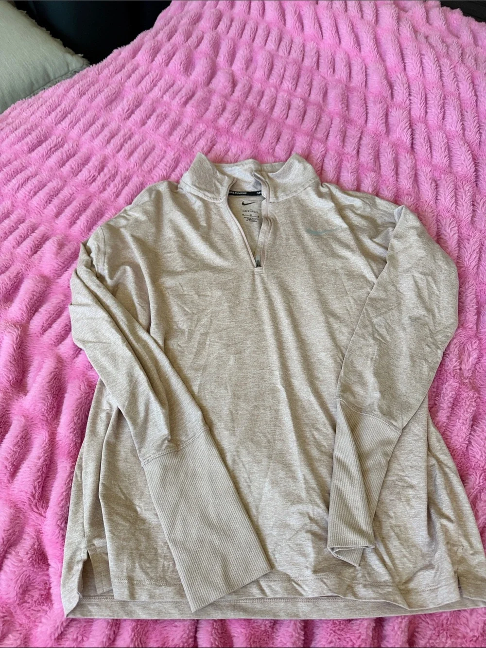 Nike women’s Light Beige Half-Zip Performance Pullover