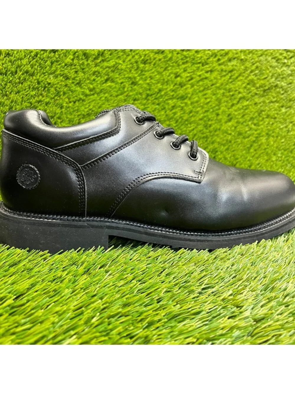 SlipGrips Mens Size 12E Black Leather Dress Slip Resistant Work Oxford Shoes