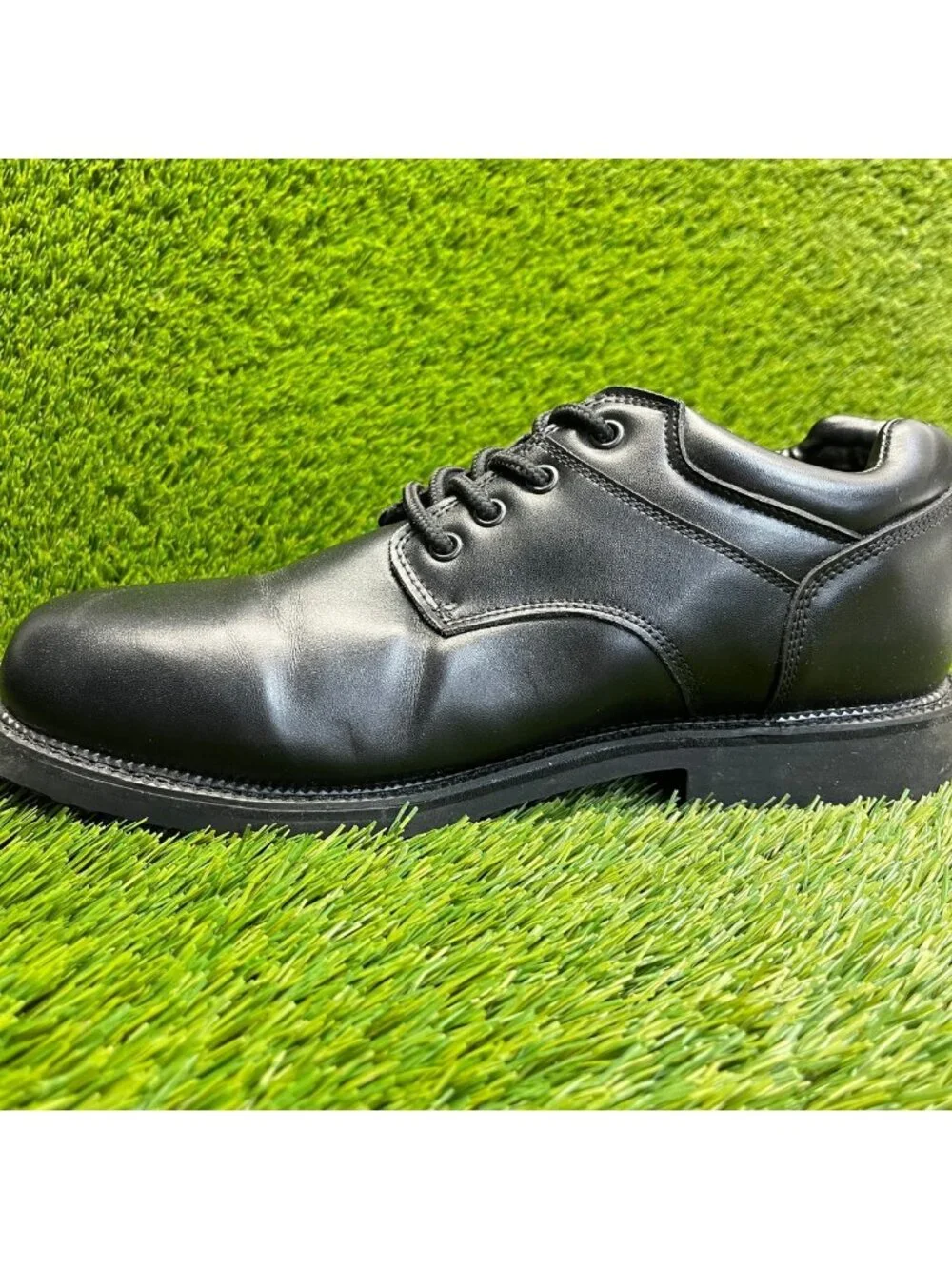SlipGrips Mens Size 12E Black Leather Dress Slip Resistant Work Oxford Shoes