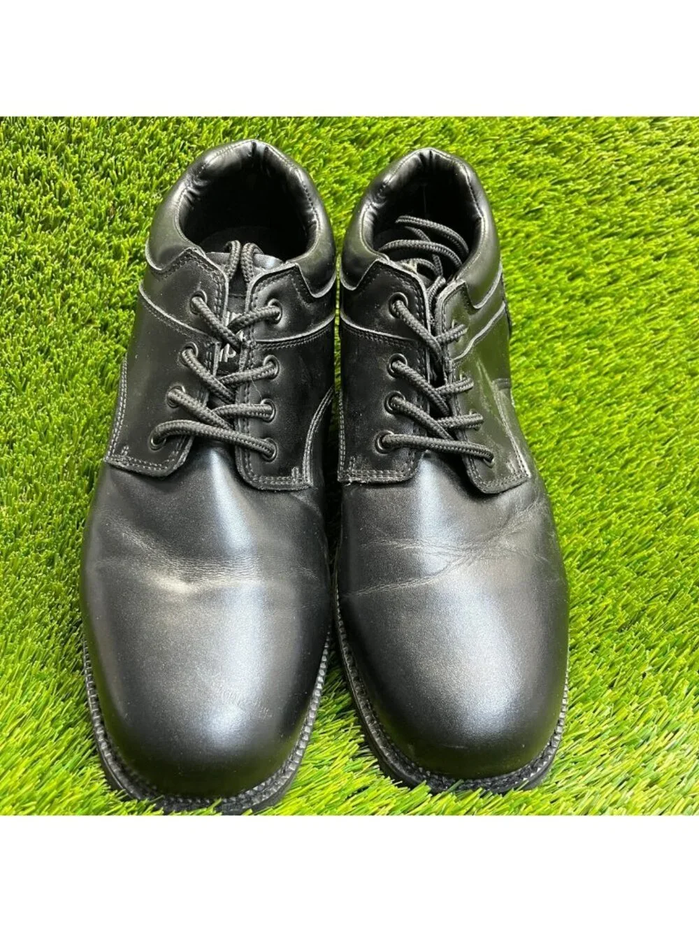 SlipGrips Mens Size 12E Black Leather Dress Slip Resistant Work Oxford Shoes