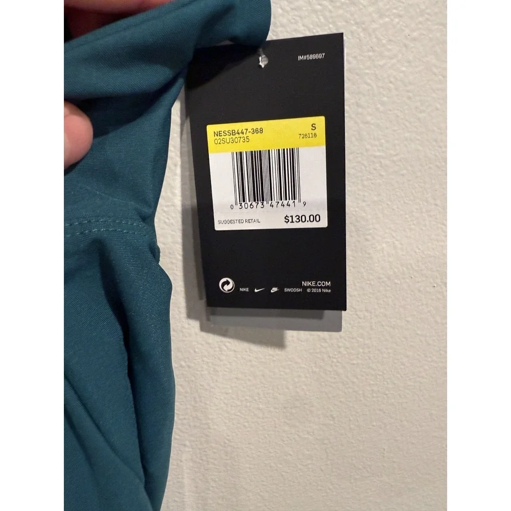 Nike Victory Luxe Swim Leggings‎ Women's S Dark Teal Stretch Swoosh Logo UPF 40+