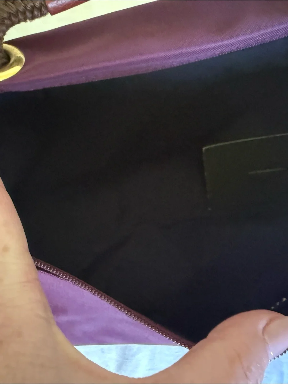 Longchamp Purple Women’s Handbag with Leather Trim