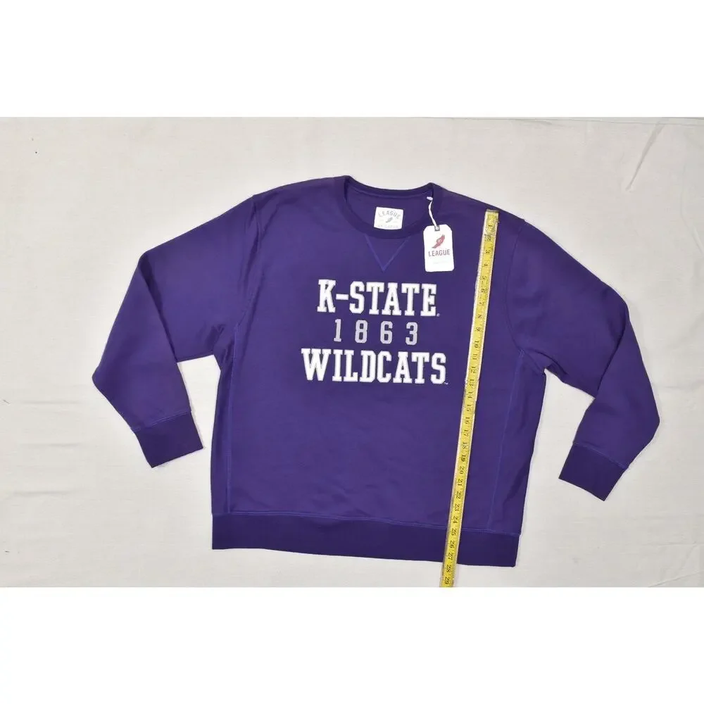 Men's K-State Wildcats League Purple Crewneck Sweatshirt Regular Size 2XL