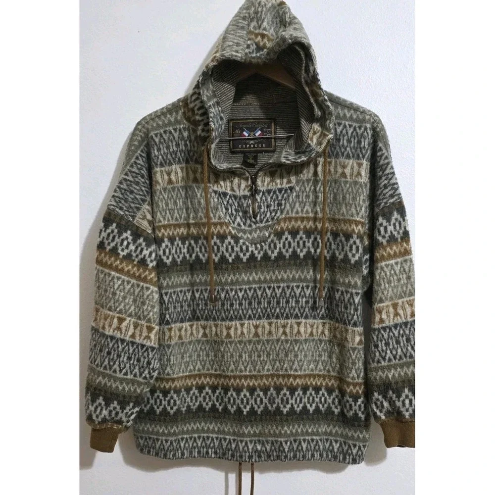Vintage‎ FRENCH COUNTRY EXPRESS Sweater Fair Isle Pullover Mens S Aztec Western