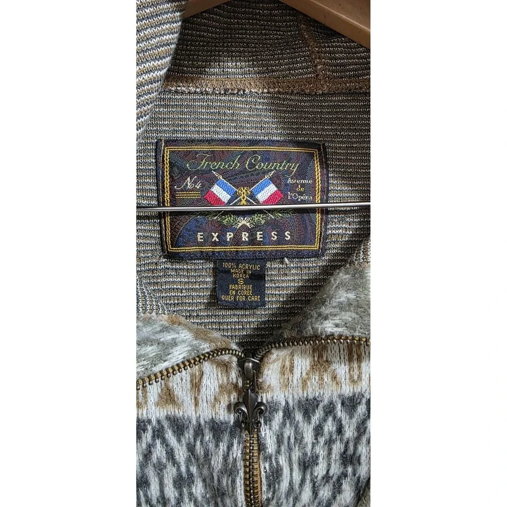 Vintage‎ FRENCH COUNTRY EXPRESS Sweater Fair Isle Pullover Mens S Aztec Western