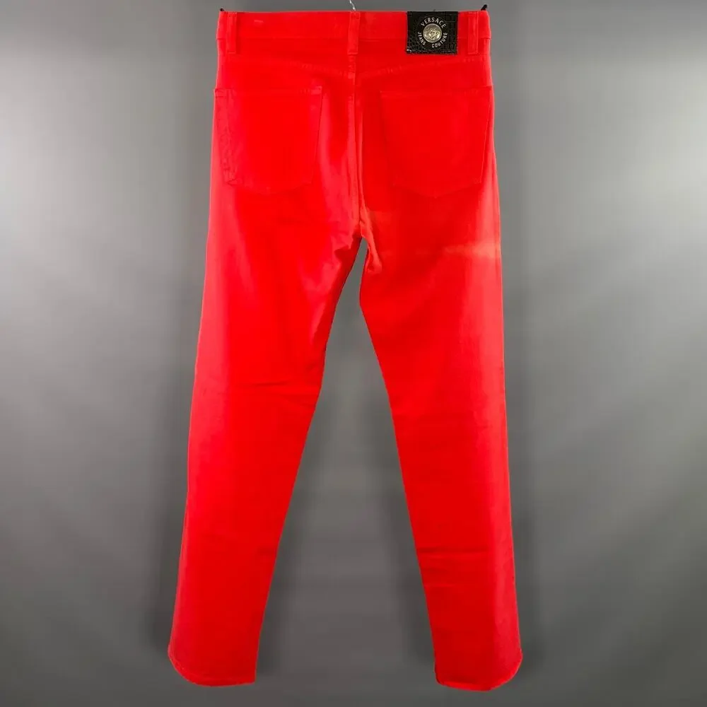 VERSACE JEANS COUTURE Size 32 Red Denim Button Fly Jeans