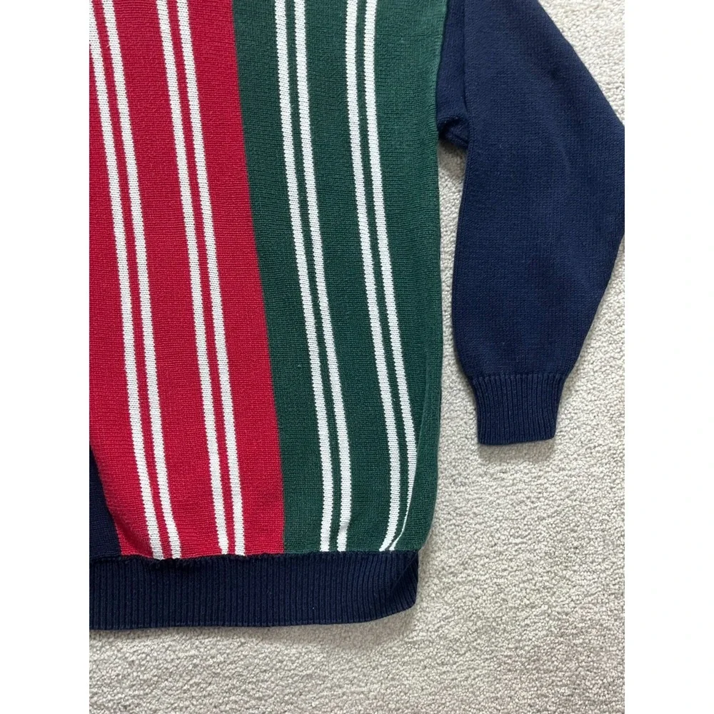 Vintage American Eagle Sweater‎ Mens Large Multi Color Block Dad Striped Crew
