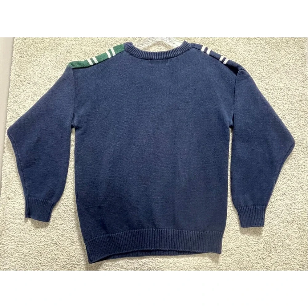 Vintage American Eagle Sweater‎ Mens Large Multi Color Block Dad Striped Crew
