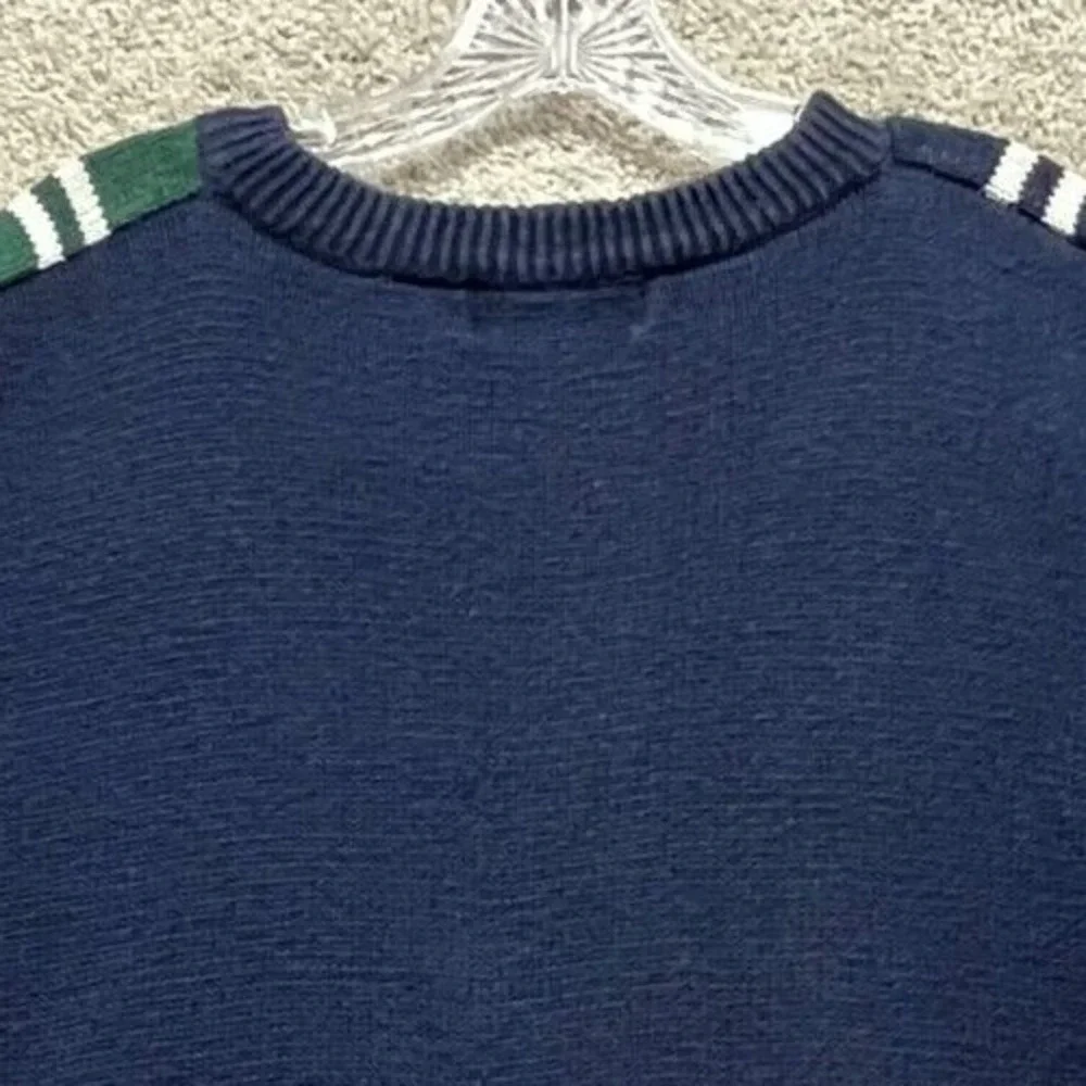 Vintage American Eagle Sweater‎ Mens Large Multi Color Block Dad Striped Crew