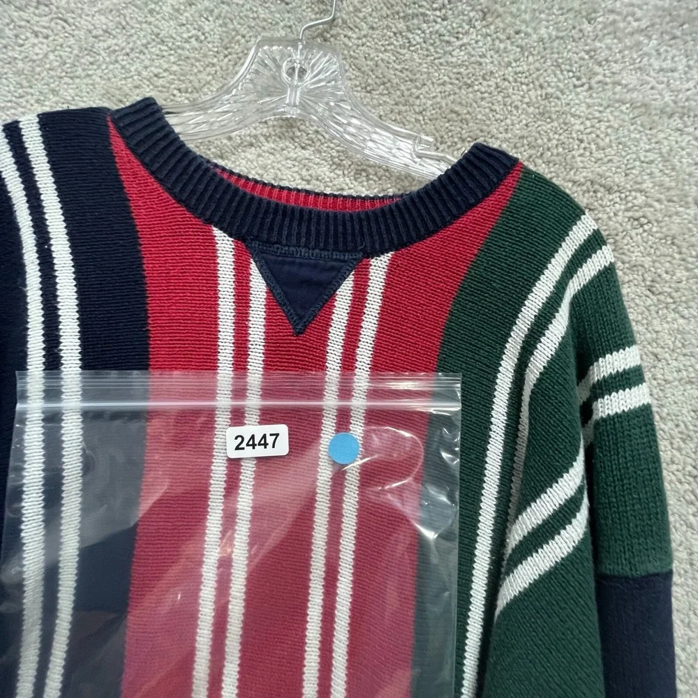 Vintage American Eagle Sweater‎ Mens Large Multi Color Block Dad Striped Crew