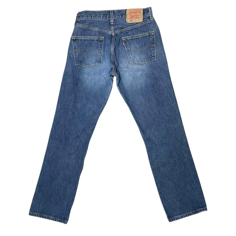 VTG 2003 Levi's 501 Original Fit Straight Leg Denim Button Fly Jeans Y2K