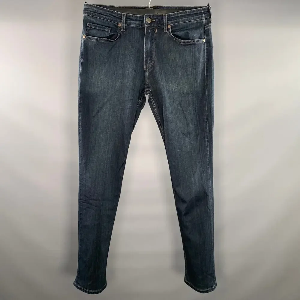 PAIGE Size 32 Blue Indigo Contrast Stitch Denim Low Rise Jeans