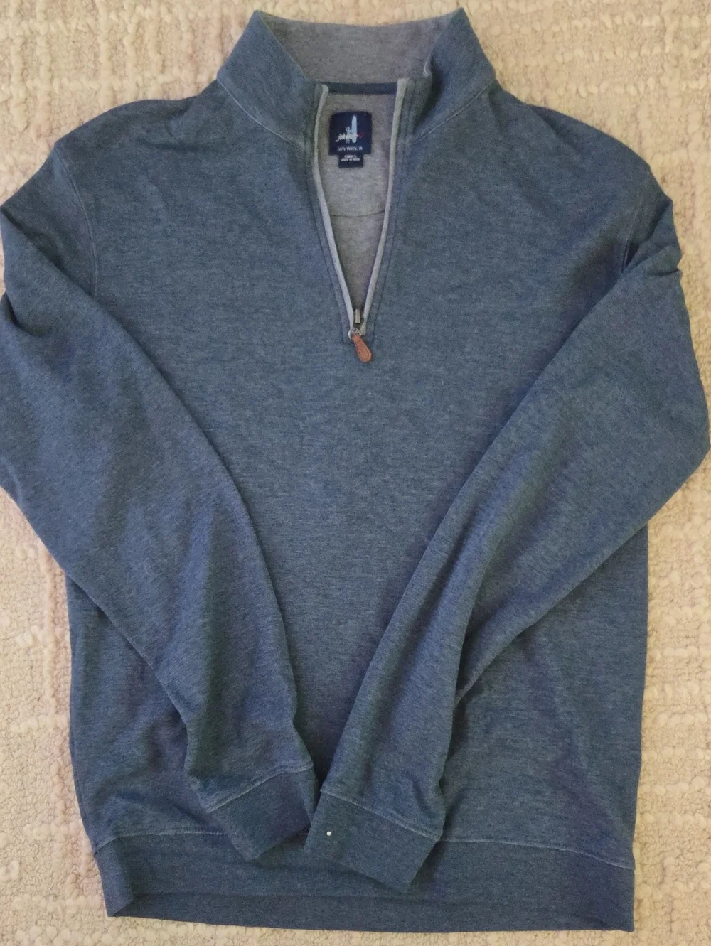 johnnie-O Heather Navy Sully Quarter-Zip Pullover, S