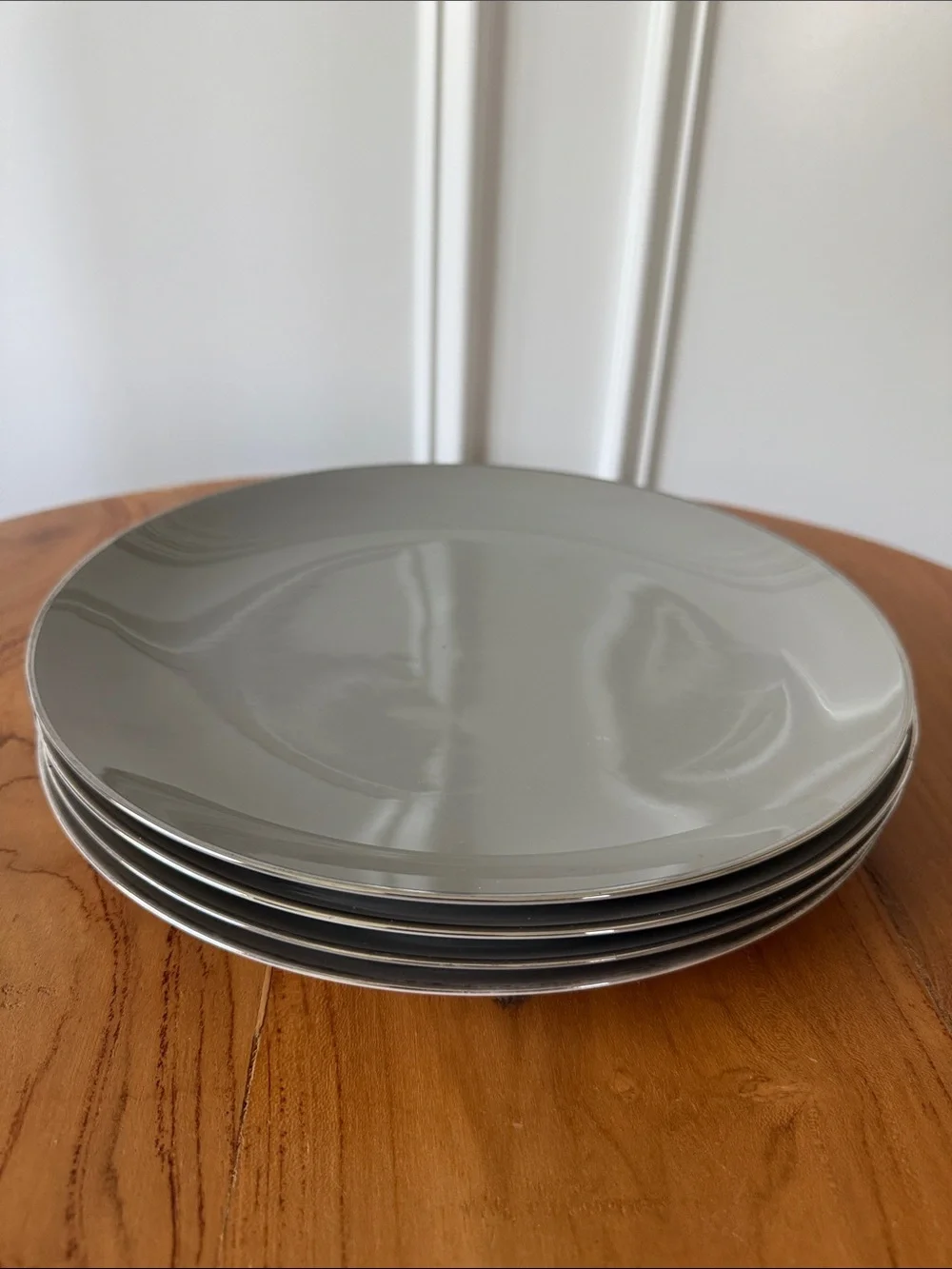 Franciscan China Burchbark Grey With Platinum Trim Dinner 10.5