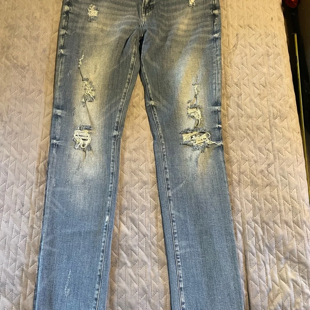 PRPS Le Sabre slim tapered fit distressed jeans mens size 34x34‎ blue NWOT