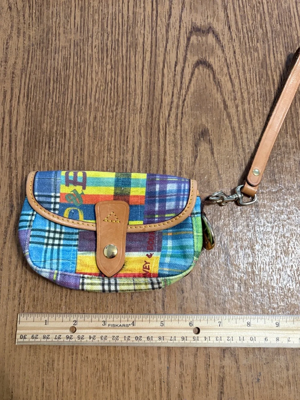 Dooney & Bourke/Disney Plaid Leather-Trim Wristlet