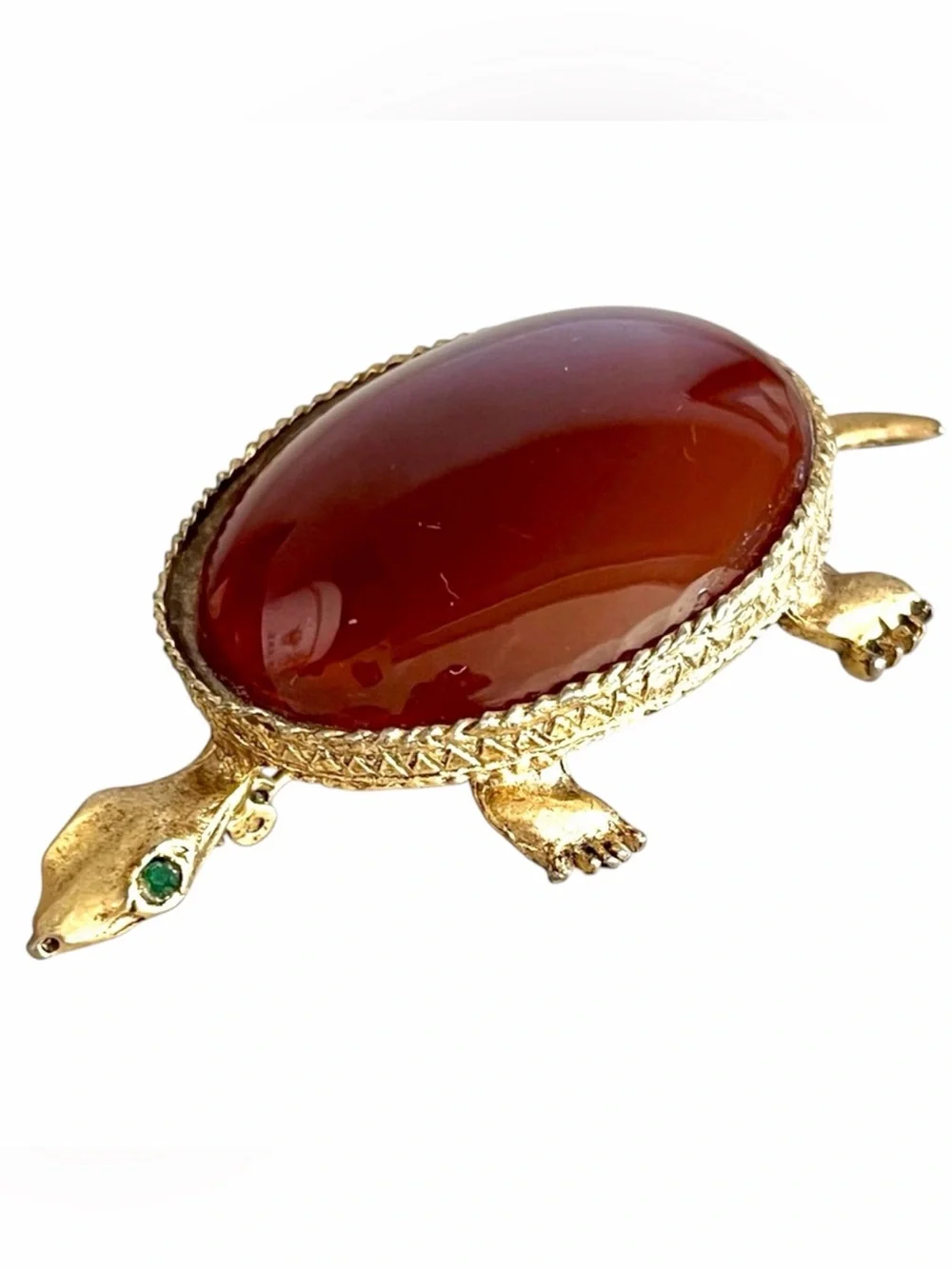 HOBE TURTLE TORTOISE FIGURAL BROOCH PIN RARE VINTAGE HEIRLOOM GIFT SIGNED