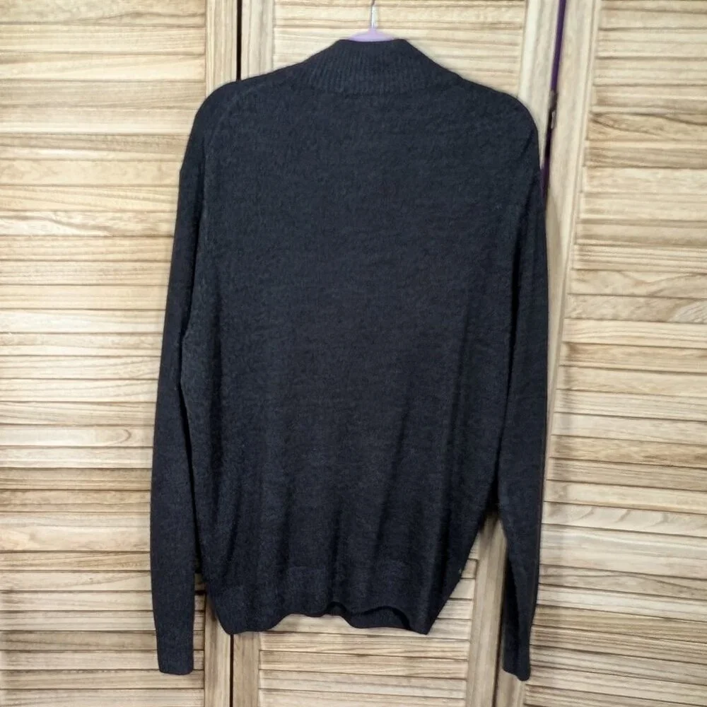 Geoffrey Beene Pullover Dark Gray Quarter-Zip Size XL