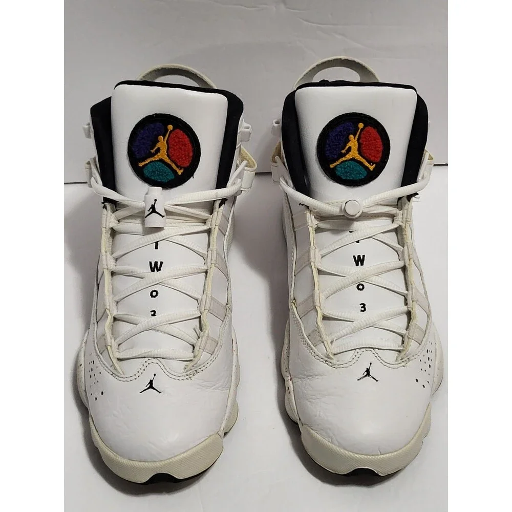 NIKE AIR JORDAN 6 Rings Paint Spatter Confetti 323419 100 Size 6.5Y
