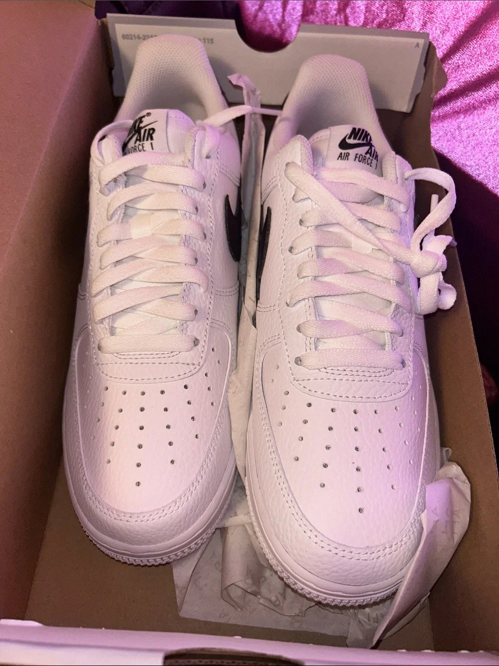 Nike White Leather Low-Top Sneakers with Black Swoosh