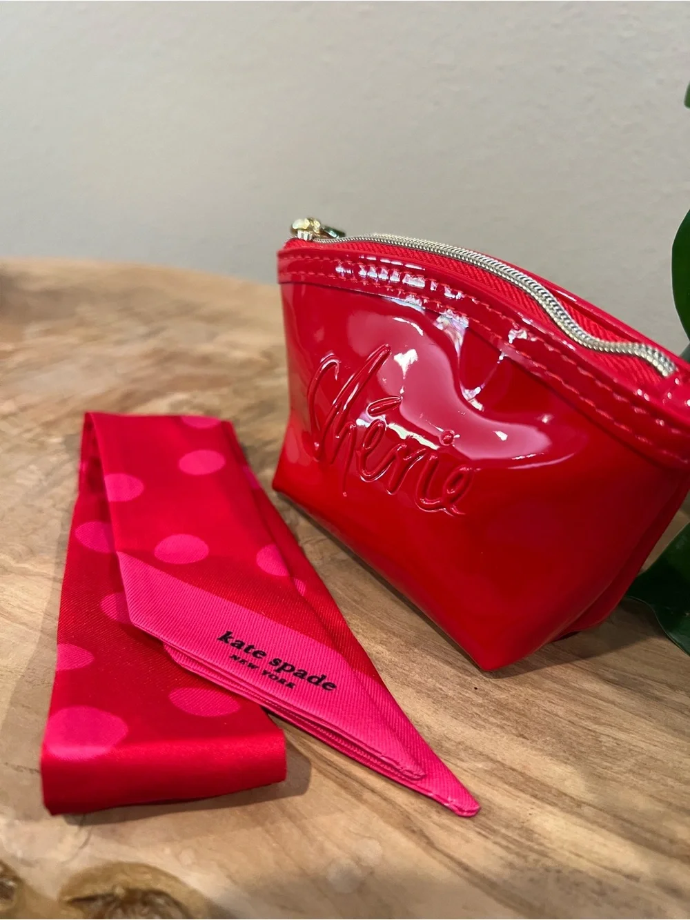kate spade red script