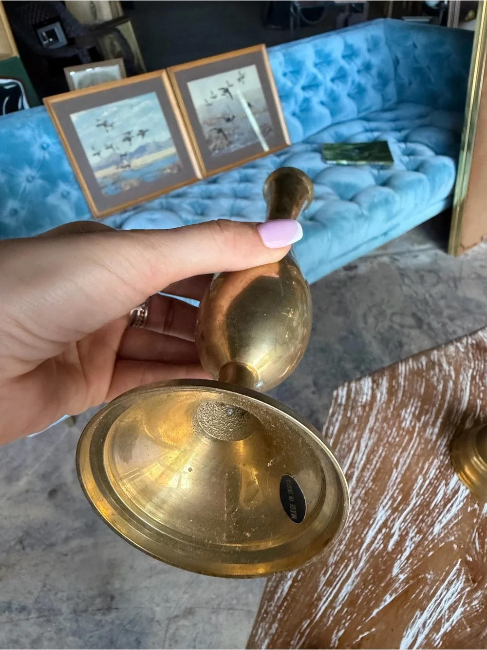 Brass Bud Vase — Elegant Tall Metal Vase in Gold
