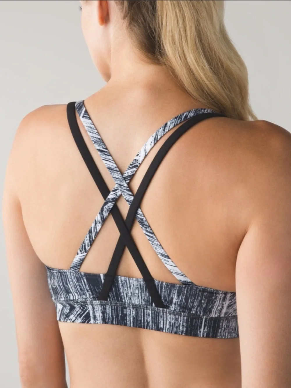 Lululemon Women's Energy Bra Heat Wave White Black - size 4