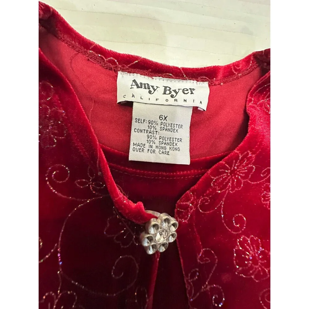 AMY BYER GIRLS VELOUR DRESS SIZE 6X