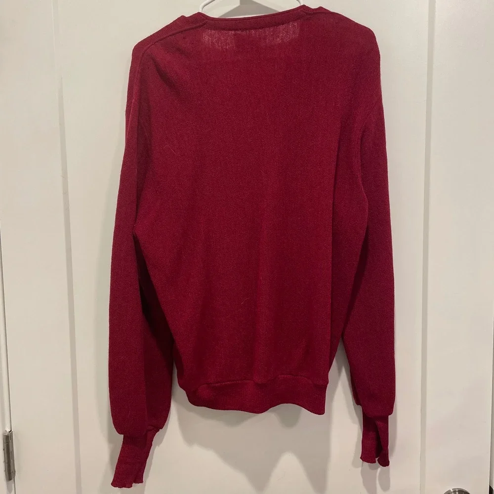 Vintage 60s Arnold Palmer Robert Bruce Cardigan Sweater Alpaca Wool Red Mens L