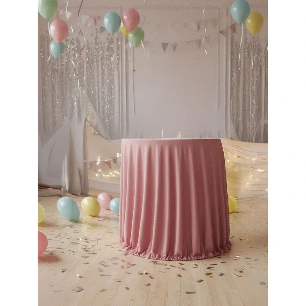 Dusty Rose Spandex Fitted Cocktail Table Cover Elastic Bottom 20x21 Inch