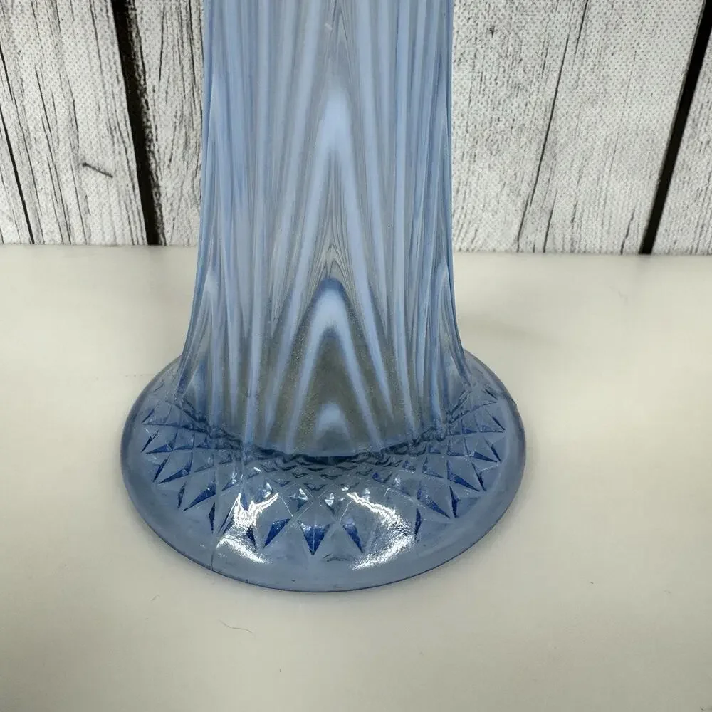 Fenton Boggy Bayou Swung Vase Light Blue Opalescent 11.5” Tall