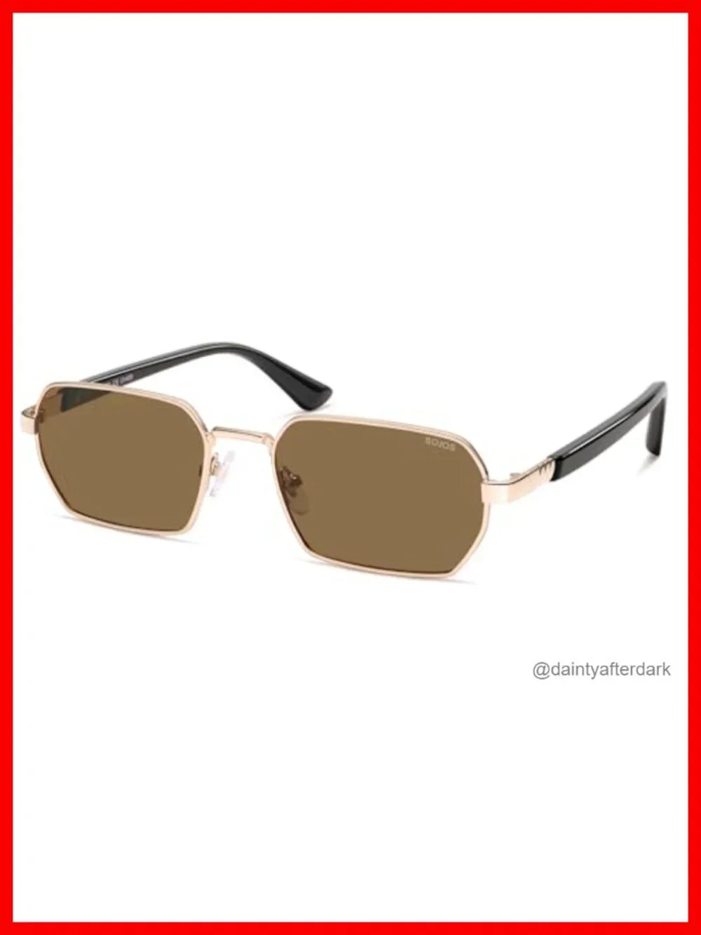 Retro Rectangle Polarized 90s Sunglasses UV400 Metal Frame