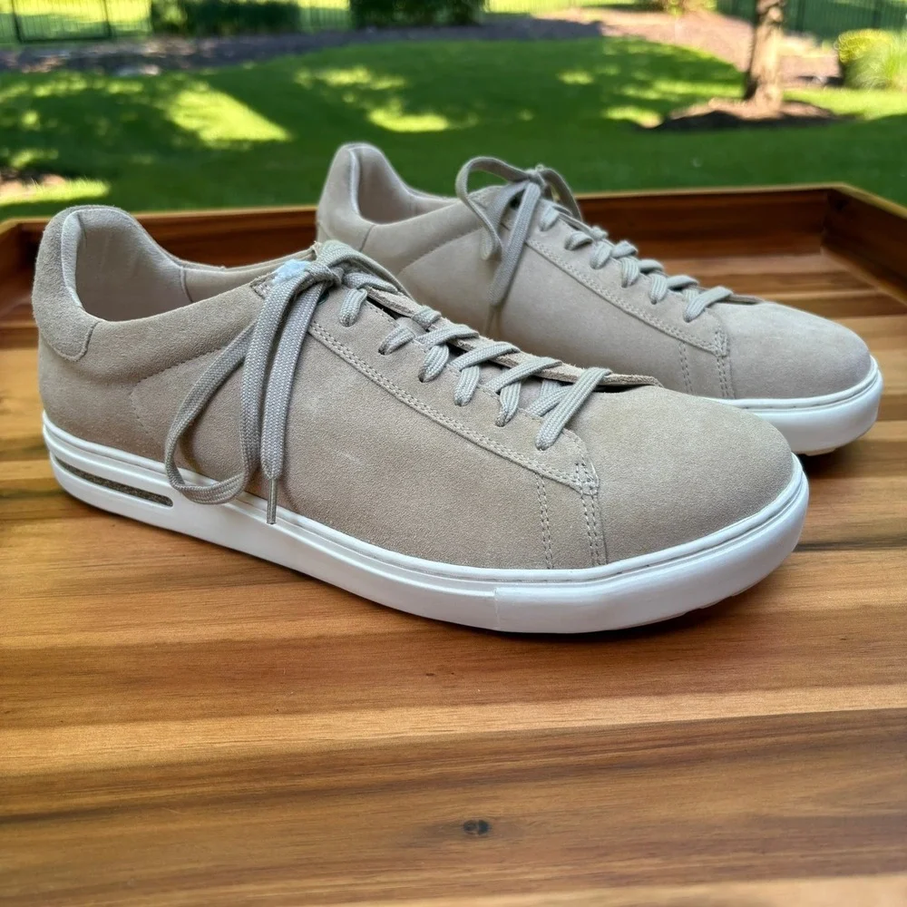Birkenstock Bend Low Suede Sneakers Mens 44 Sand Beige Casual NEW