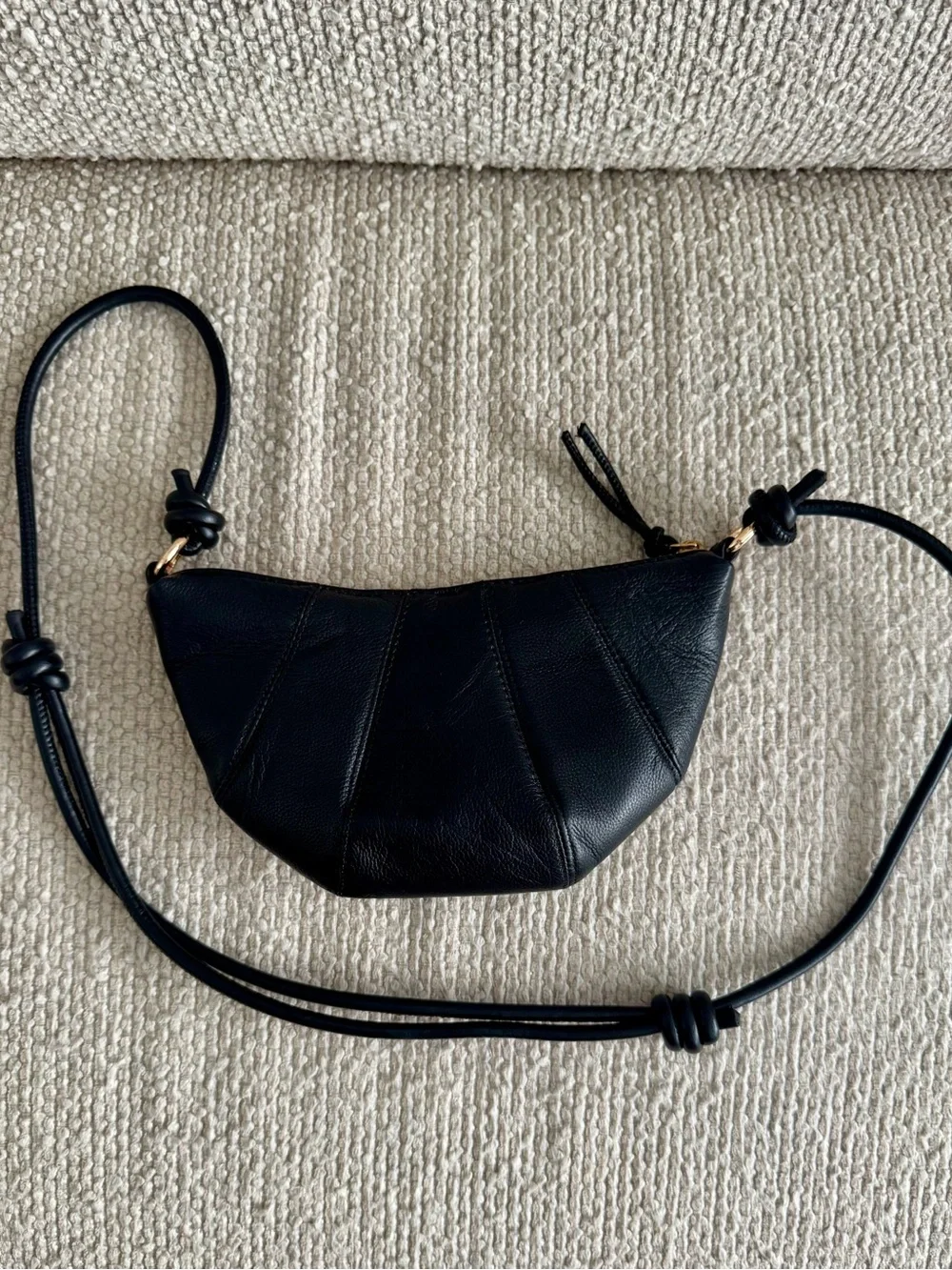 Genuine Leather Crescent Crossbody Bag