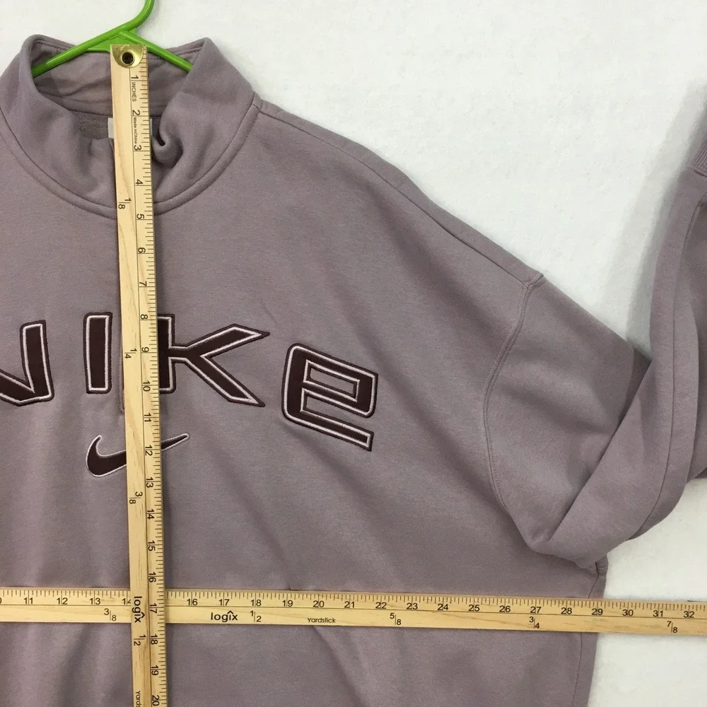 Nike Sportswear Phoenix Fleece Quarter Zip Sweatshirt Mauve Womens XL FV7679-226