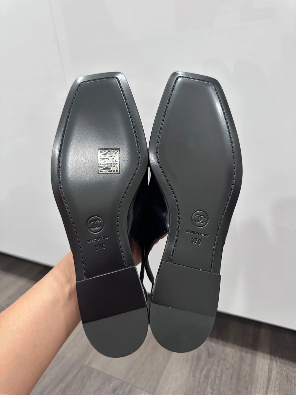 CHANEL sleek patent