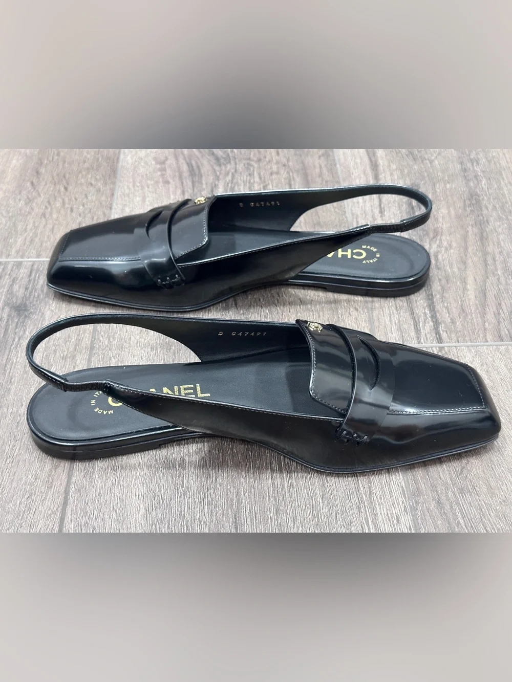 CHANEL sleek patent
