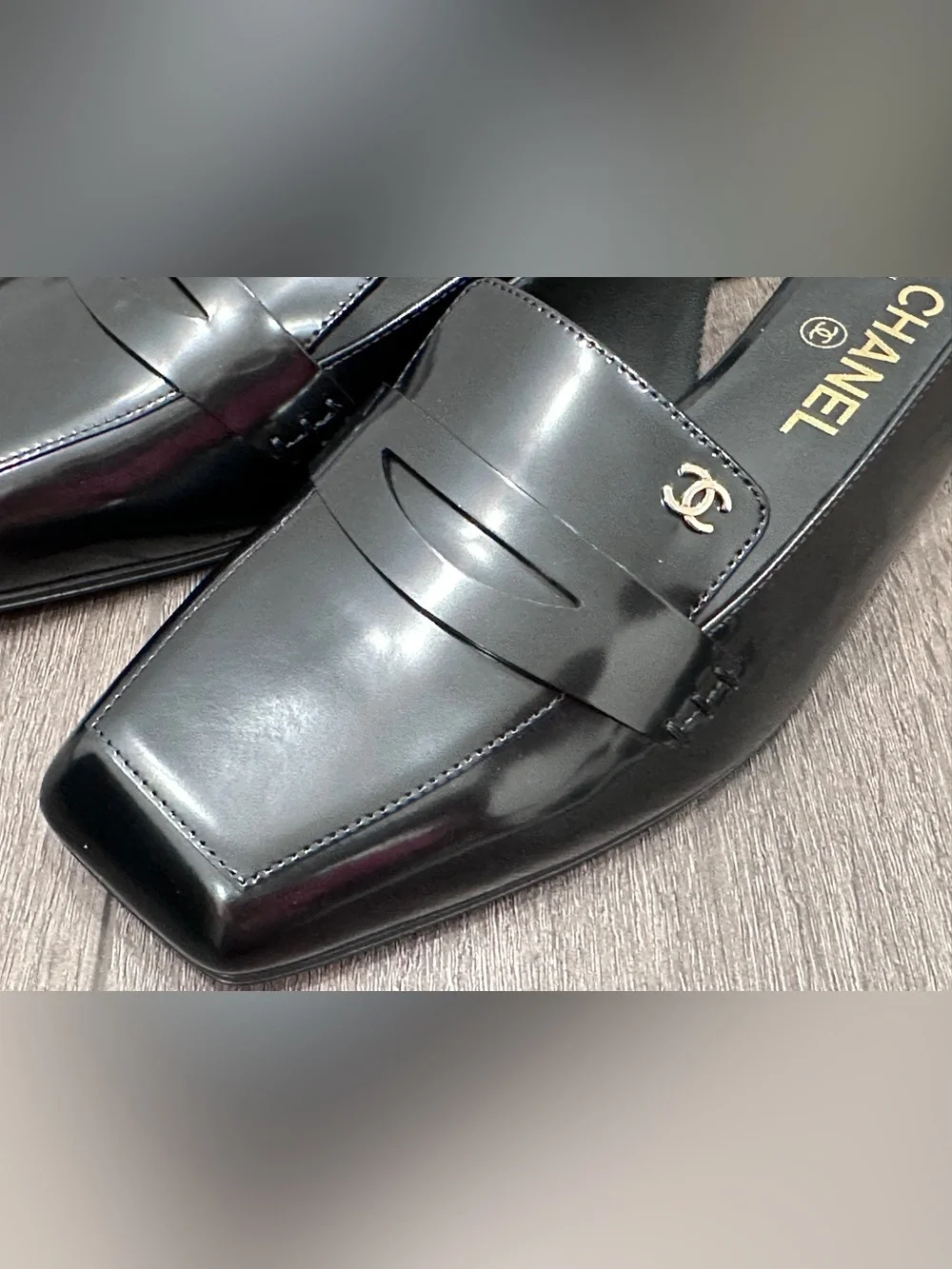 CHANEL sleek patent