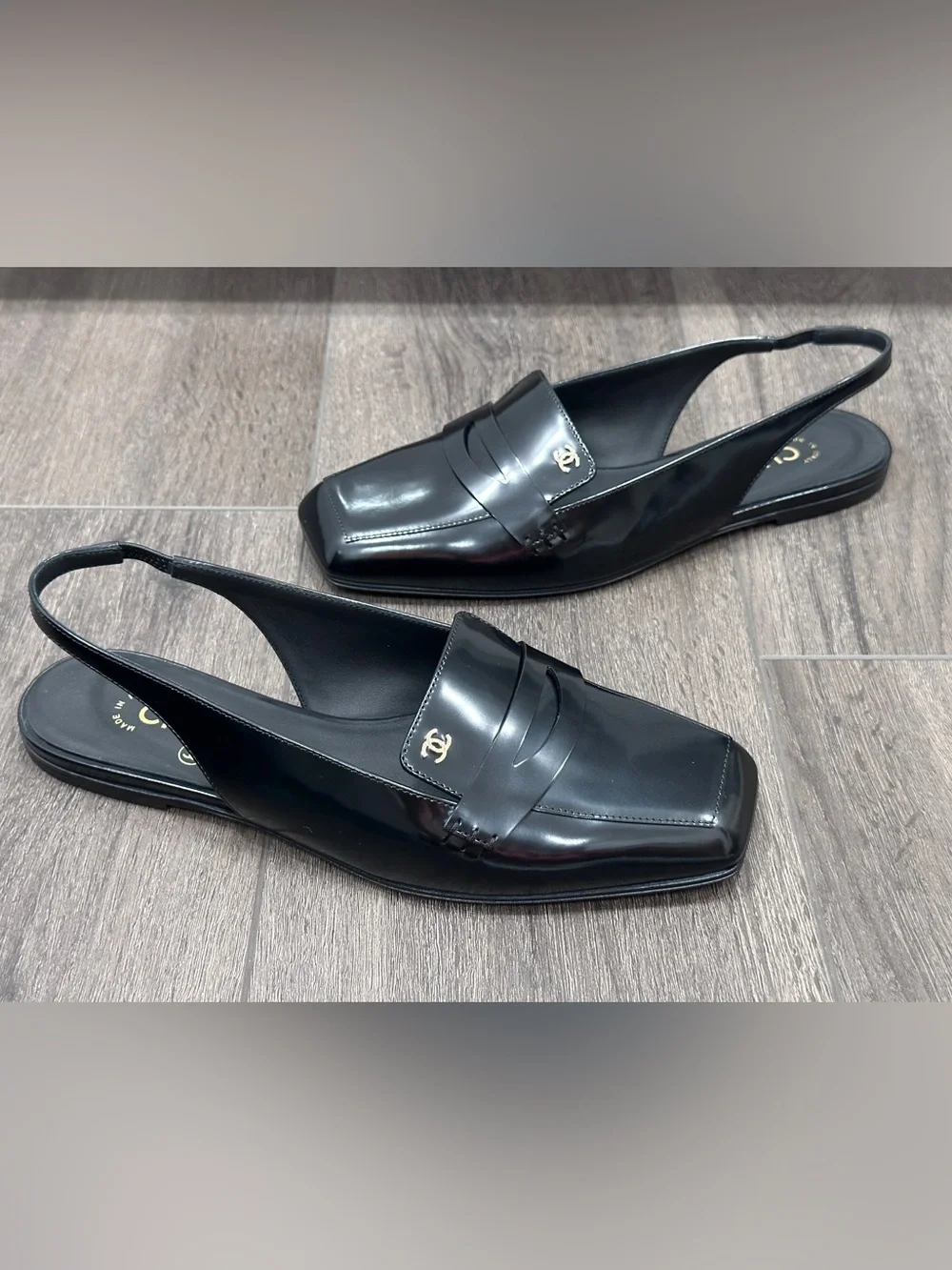 CHANEL sleek patent