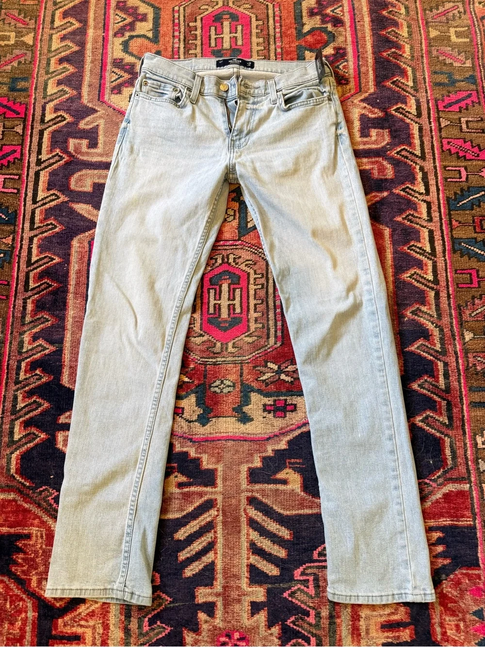 Hollister Slim Straight Leg Light Wash Jeans - Light Blue 29x32