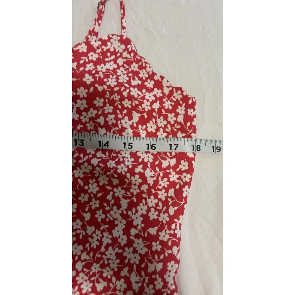 J.Crew Floral Print Scalloped Cami Tank Top Cottage Prairie Girly Women's Size 6