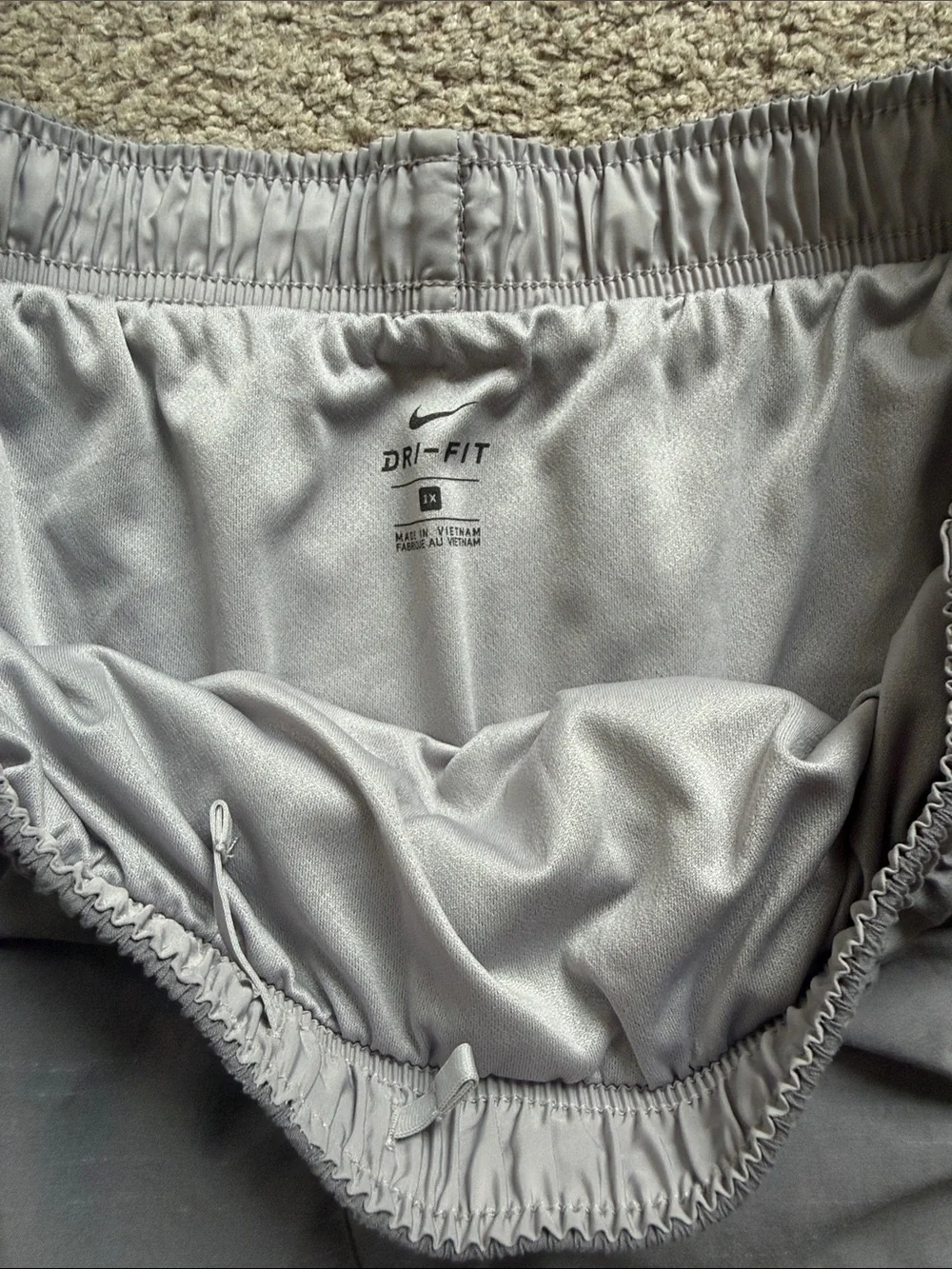 Nike Women's Gray Athletic Running Shorts with White Trim