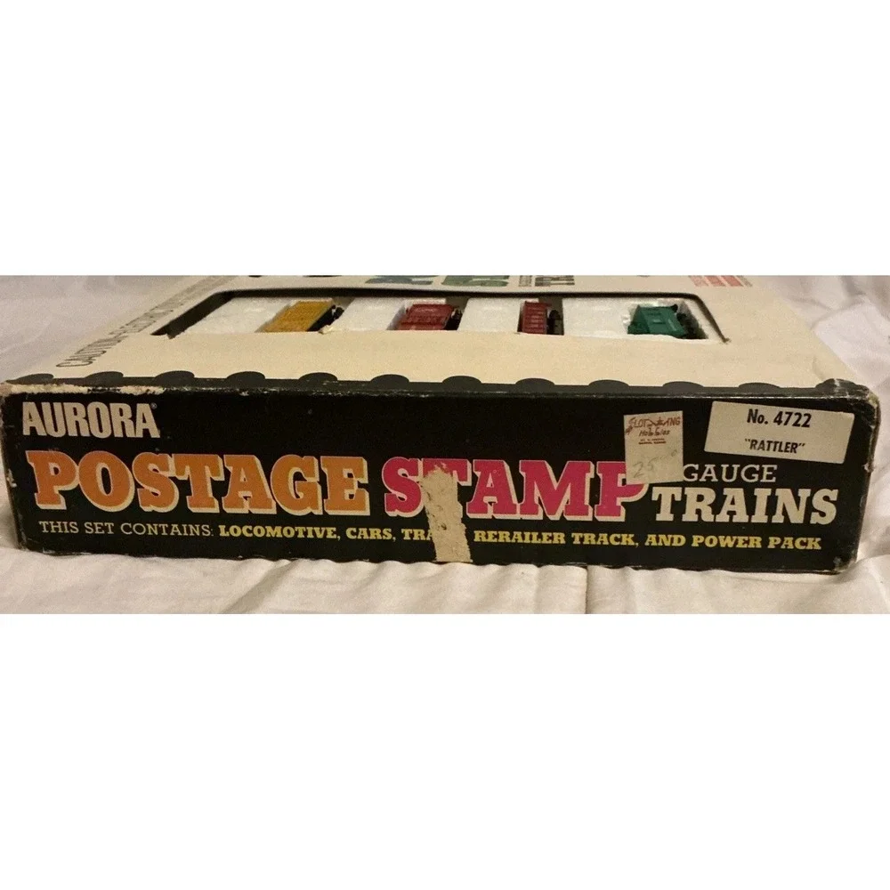 Vintage 1973 Aurora N Scale Postage Stamp Rattler Train Set #4722  In Box Tested