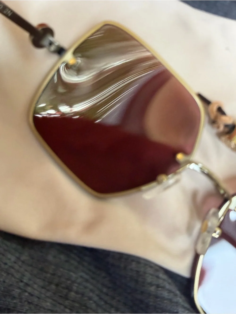 Ty Women's Burgundy Gradient Sunglasses with Gold Accents