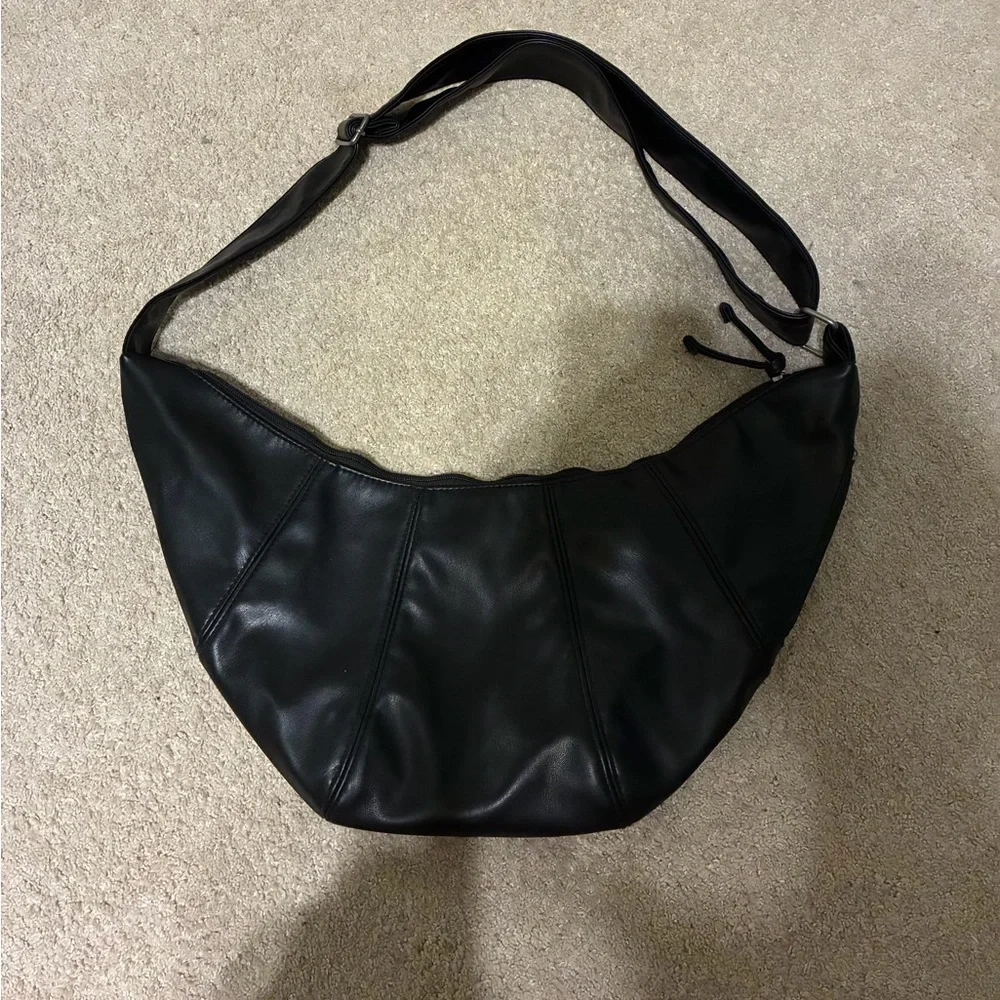 American Eagle Black Leather Cresent Bag