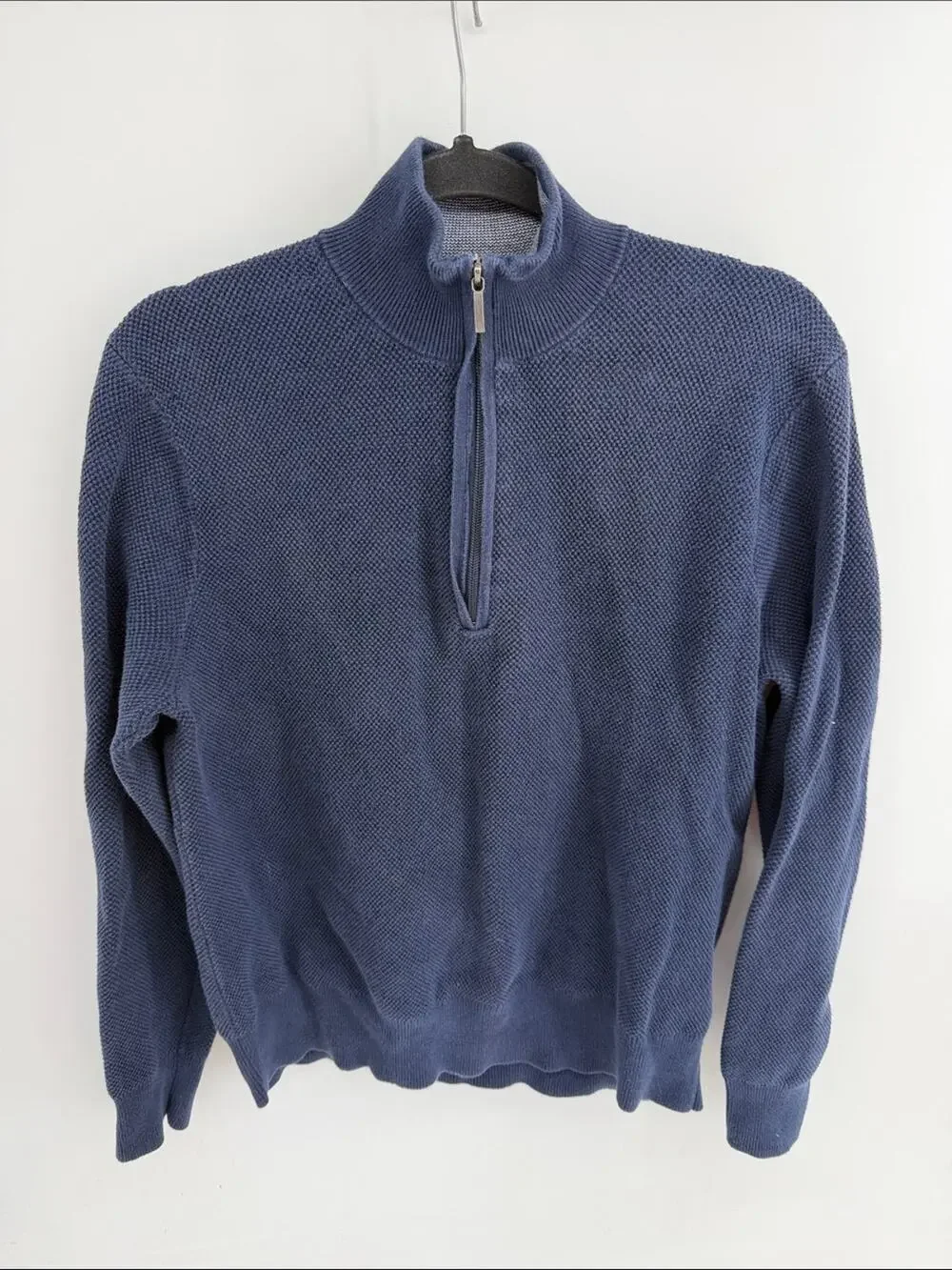 Brooks Brothers 100% combed cotton waffle knit 1/4 zip pullover sweater sz M